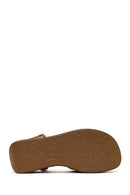 Kadın Camel Bilekten Tokalı Dolgu Topuklu Sandalet | Derimod