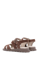 Women's Mink Ankle Strap Suede Leather Sandals | Derimod