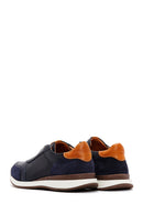 Men's Navy Blue Leather Suede Detailed Sneaker | Derimod