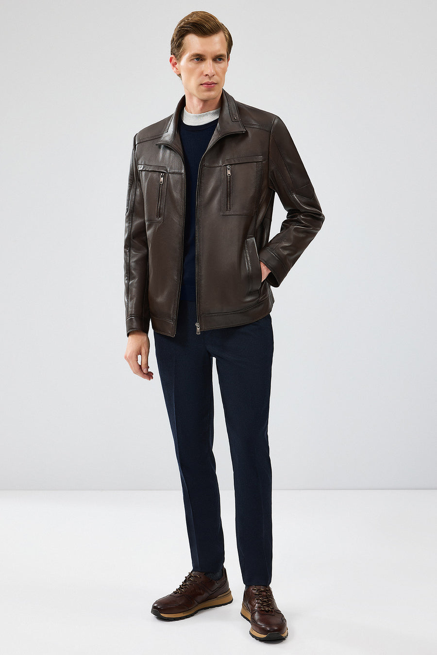 Hugo Men's Mink Leather Jacket