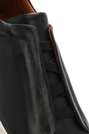 Men's Black Elastic Leather Sneakers | Derimod