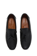 Men's Black Leather Tasseled Casual Loafer | Derimod