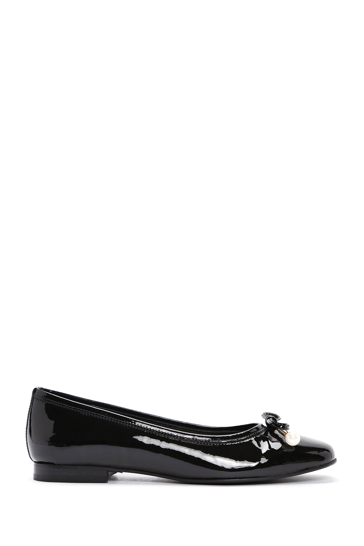 Women's Black Patent Leather Ballerinas 24SFD140116 | Derimod