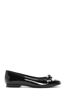 Women's Black Patent Leather Ballerinas | Derimod