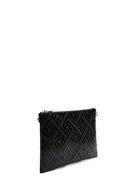 Women's Black Chain Strap Patterned Patent Leather Clutch Bag | Derimod