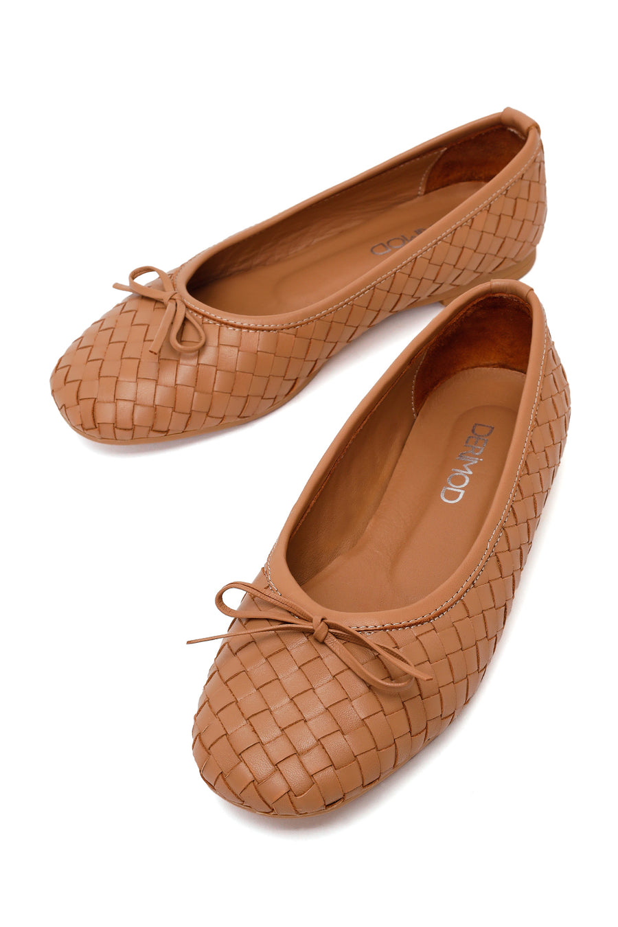 Woman Beige Braided Leather Ballet Flat