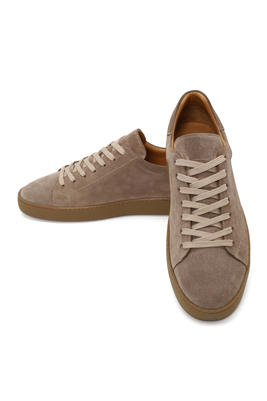 Male Beige Lace-up Suede Leather Sneaker