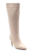 Women's Leather Thin Heeled Boots | Derimod