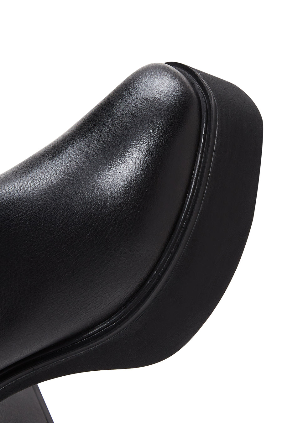 Women's Black Leather Platform Heeled Boots