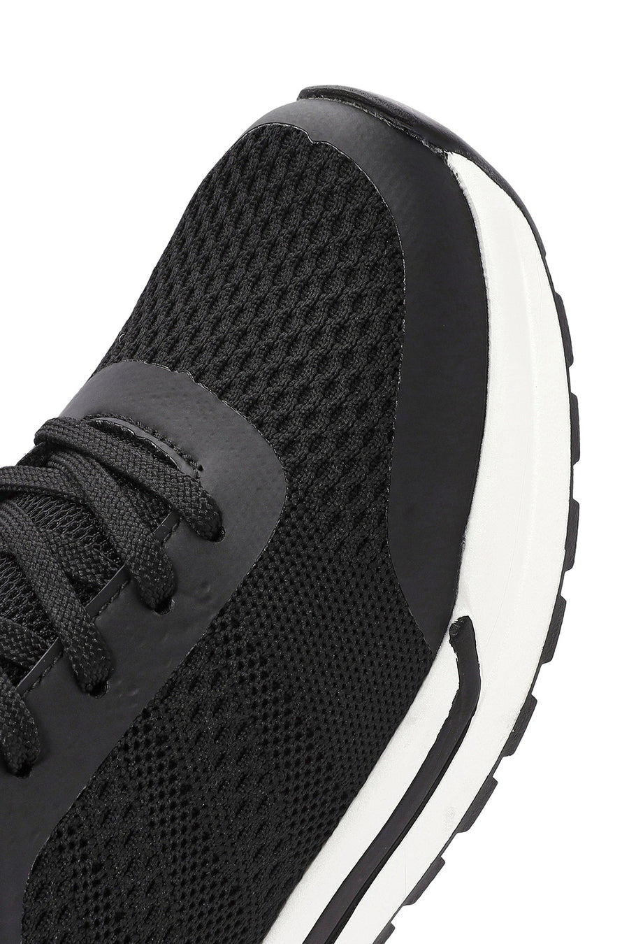 Erkek Siyah Bağcıklı Kumaş Sneaker