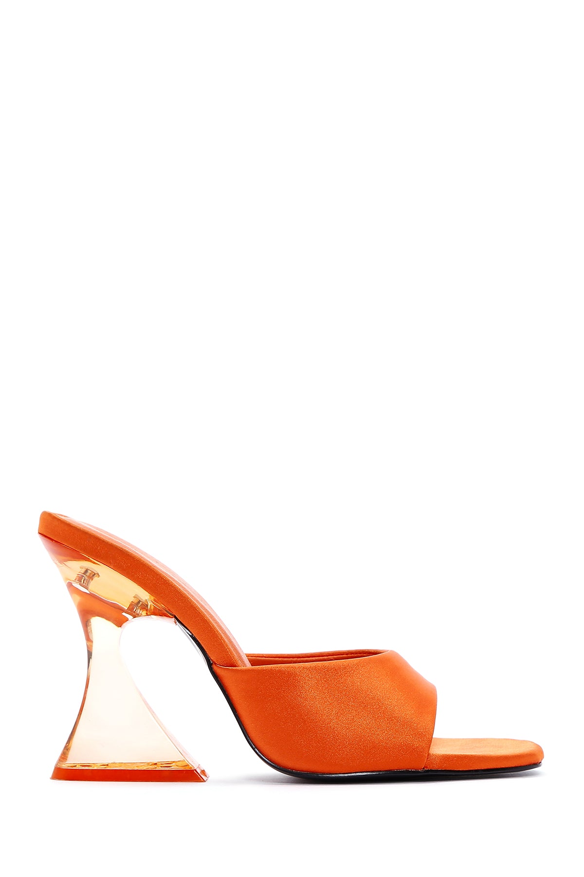 Women's Orange Transparent Heeled Slippers 23SFD44056F | Derimod