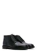 Men's Black Leather Zippered Casual Boots | Derimod