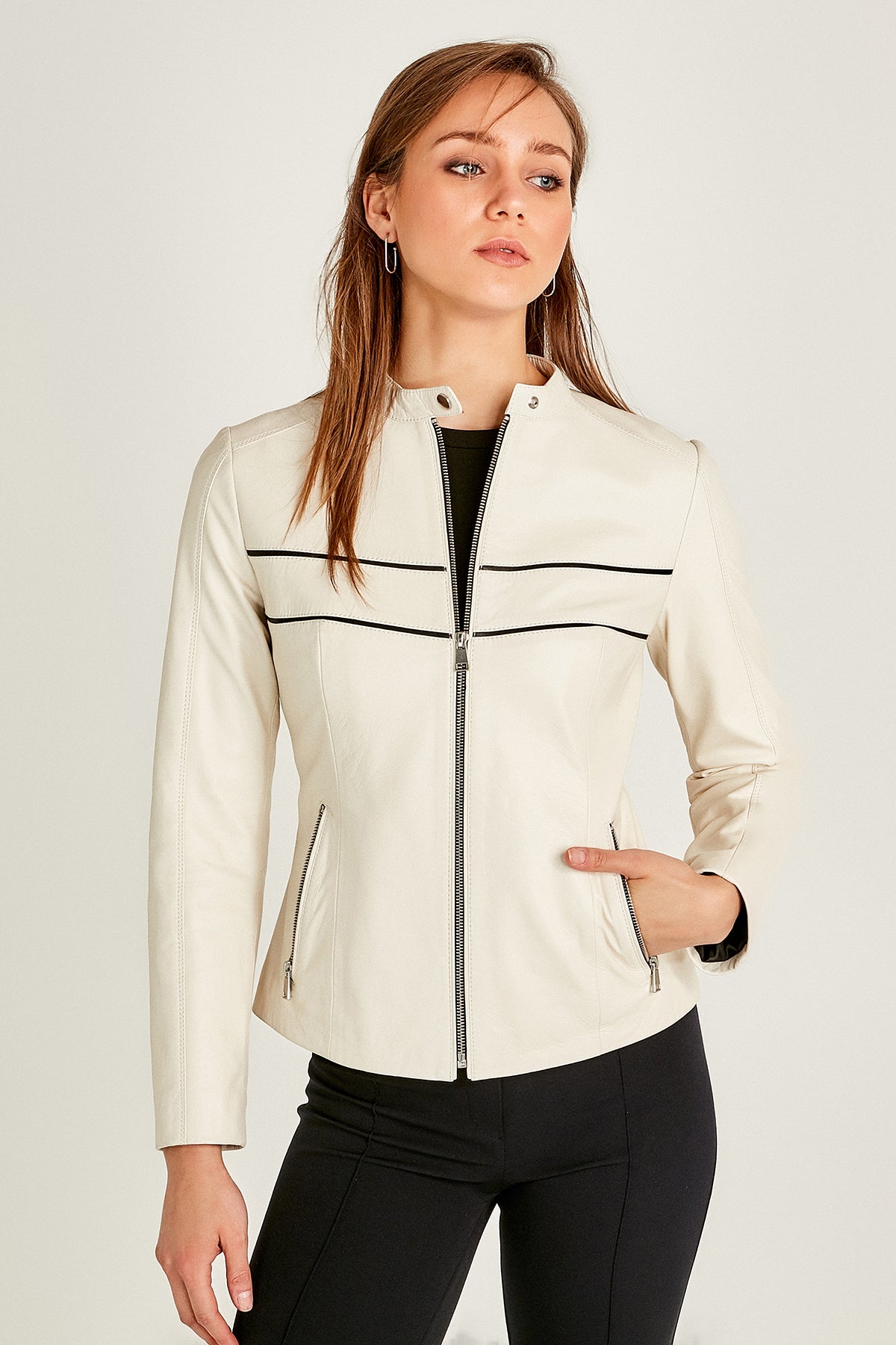 Iris Women's Leather Jacket 19SGD5779U4 | Derimod