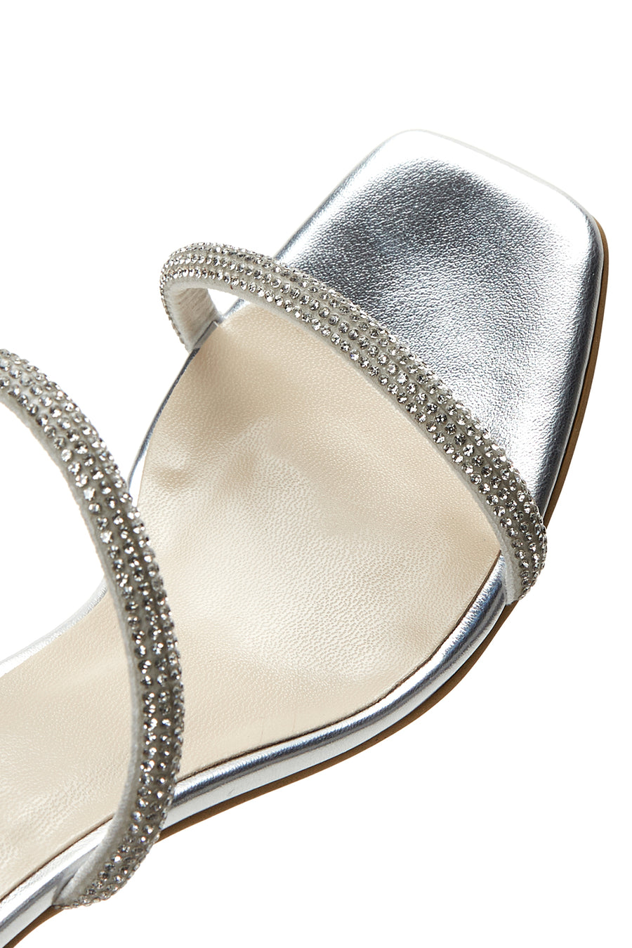 Women's Silver Stone Heeled Slippers
