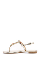 Women's Gold Ankle Strap Stone Sandals | Derimod