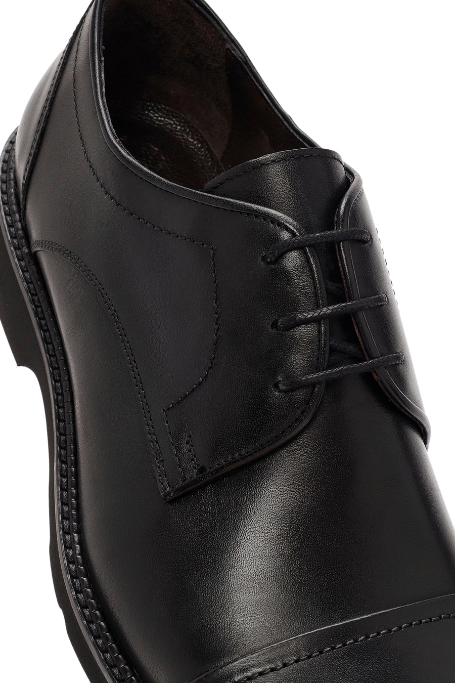 
Men's Black Lace-Up Leather Classic Shoes

