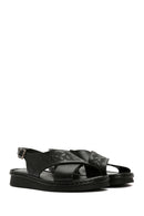 Women's Black Ankle Strap Leather Sandals | Derimod