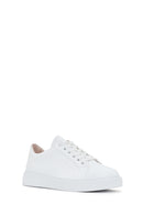 Women's White Lace-Up Leather Sneaker | Derimod