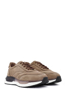 Men's Beige Lace-Up Nubuck Leather Sneaker | Derimod