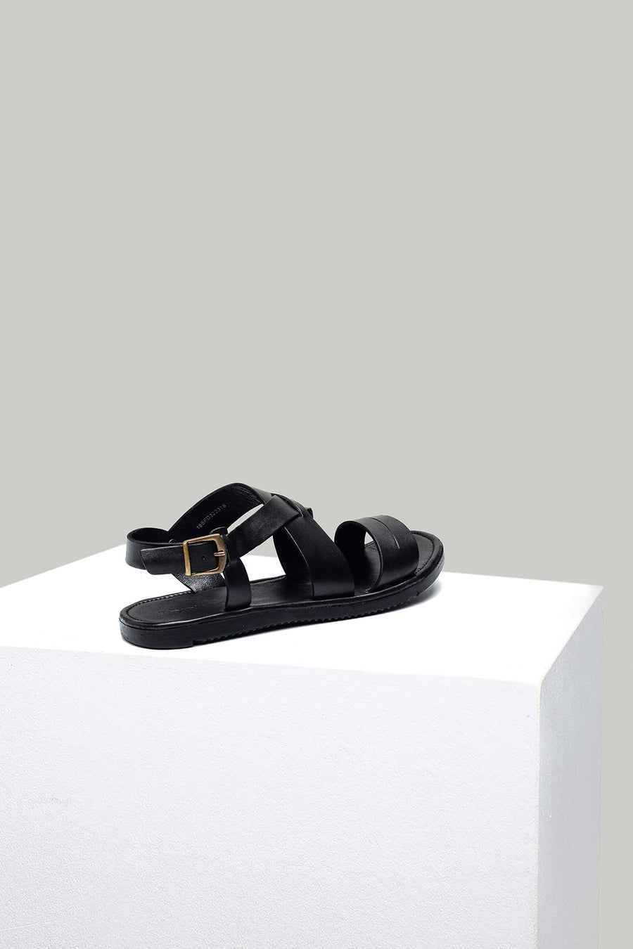 Black Men's Leather Sandals
