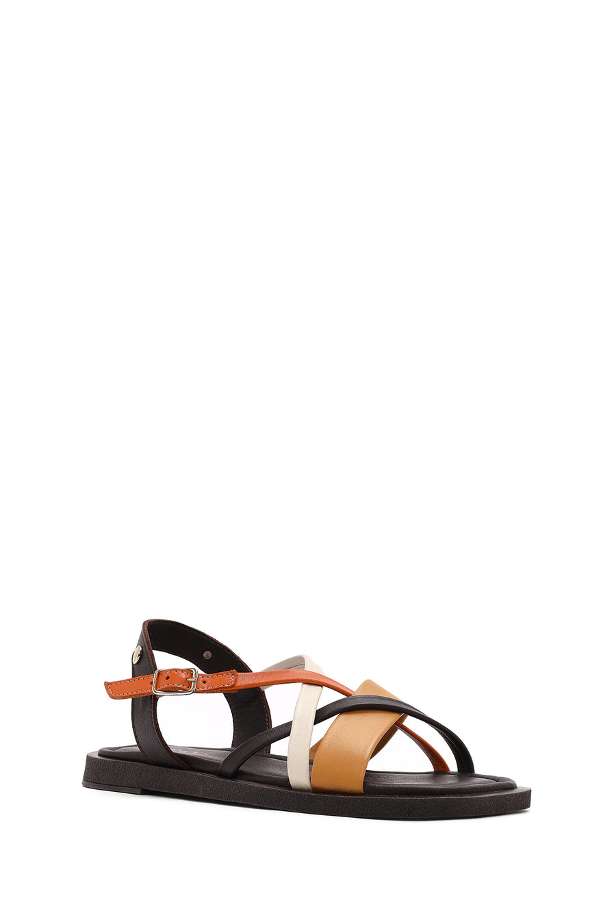 Women's Multicolor Buckled Leather Sandals