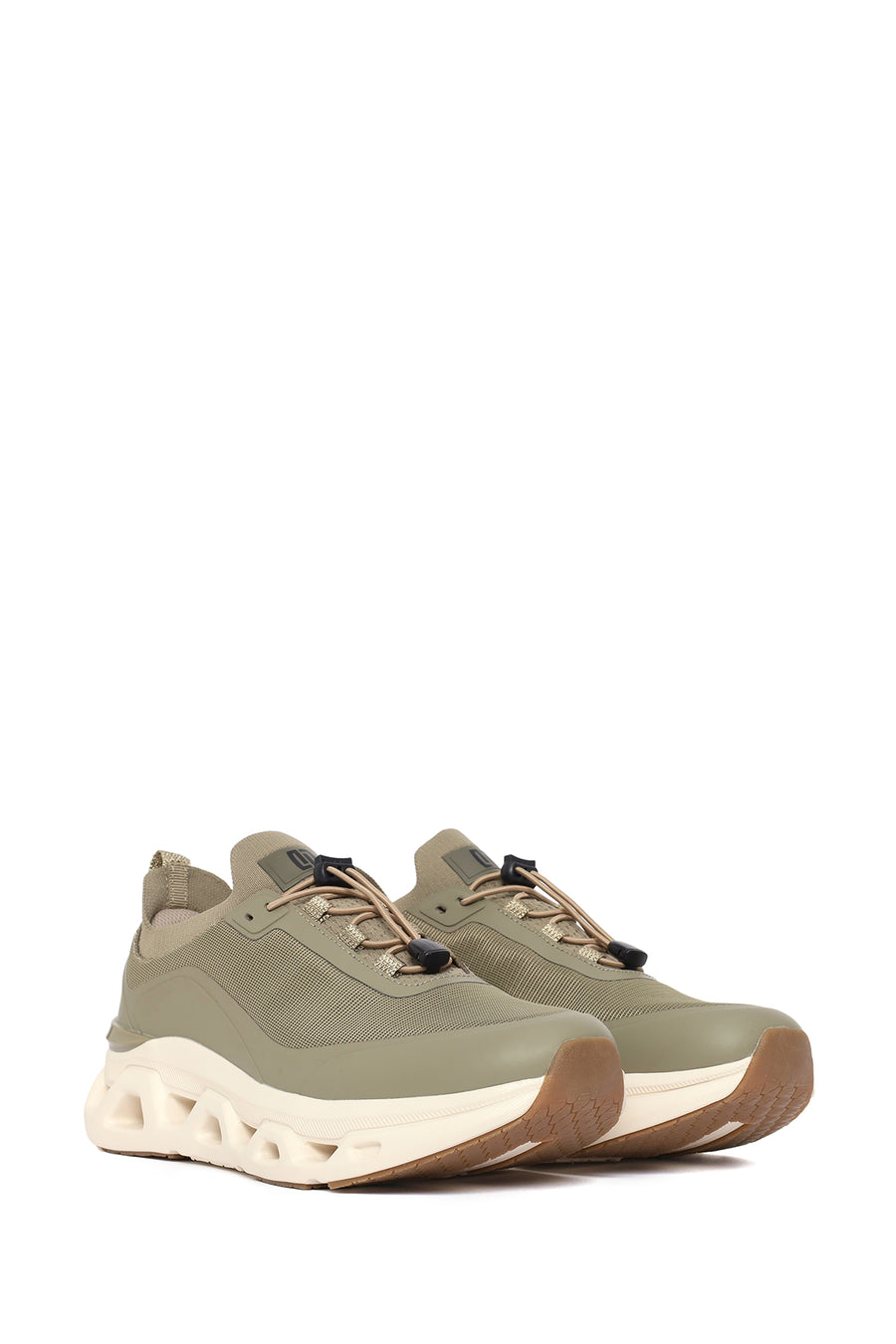 Derimod Zero Male Khaki Thick-Soled Lace-Up Fabric Sneakers