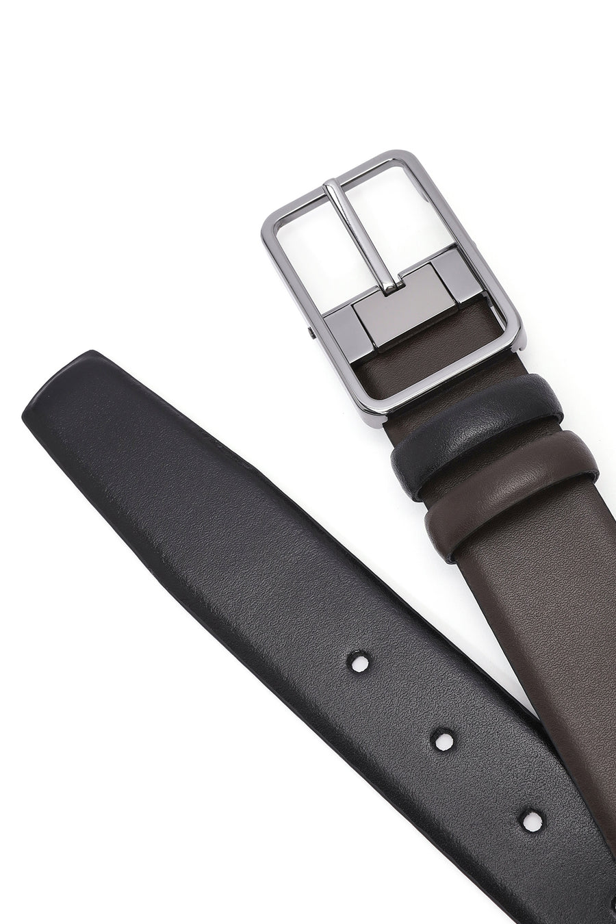 Men's Black Double Sided Leather Belt