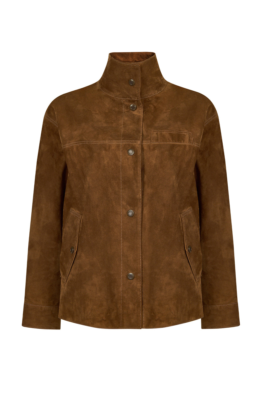 Valencia Woman Camel A-Form Suede Jacket