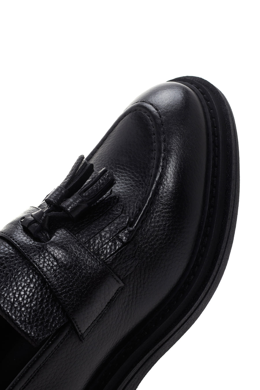 Men's Black Leather Tassel Loafer