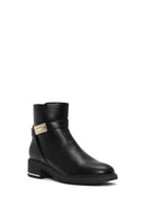 Women's Black Zippered Buckle Detailed Boots | Derimod