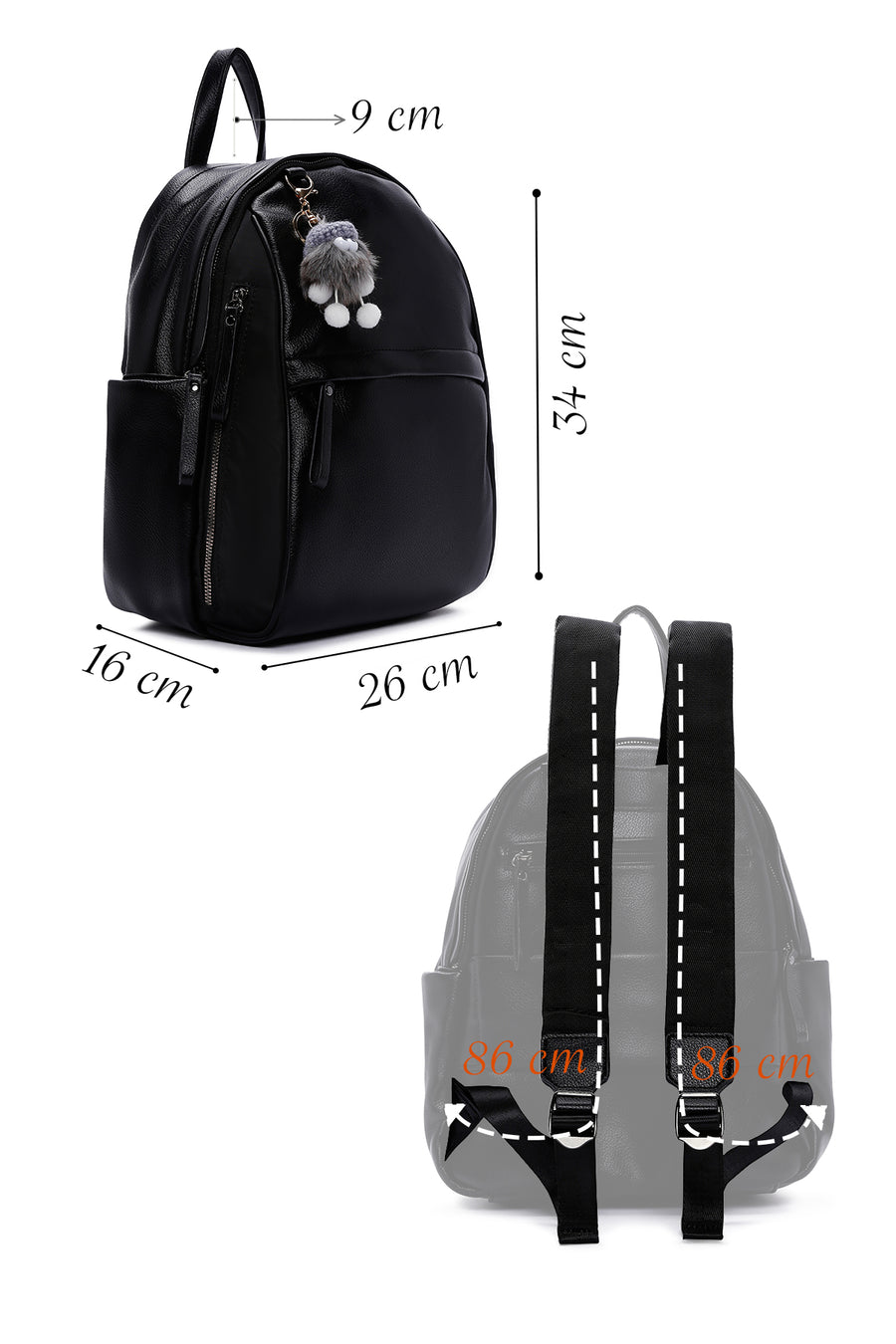 Women's Black Backpack