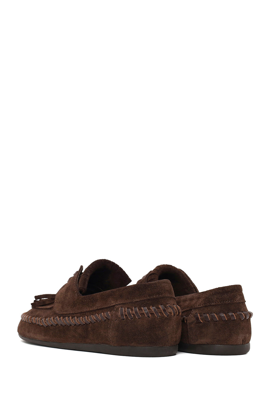Woman Brown Tasselled Suede Loafer