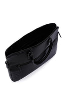 Men's Black Long Strap Leather Briefcase | Derimod