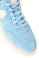Kadın Mavi Bağcıklı Süet Deri Sneaker | Derimod