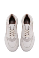 Women's Beige Leather Sneaker | Derimod