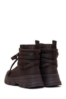 Woman Brown Thick-Soled Fabric Boots | Derimod
