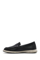 Women's Black Leather Loafer | Derimod