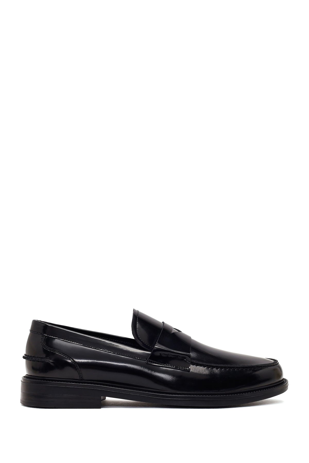 Erkek Siyah Deri Klasik Loafer WM750033DA | Derimod