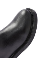 Women's Black Zipper Patterned Leather Boots | Derimod