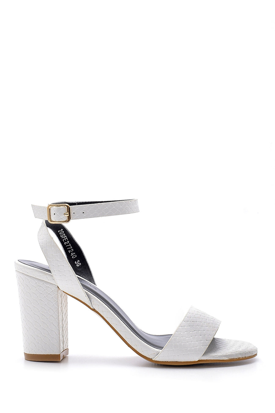 Women's Snakeskin Patterned Heeled Sandals 20SFE277240 | Derimod