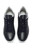 Men's Navy Blue Lace-Up Leather Sneaker | Derimod