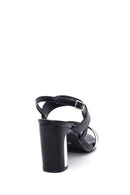 Women's Black Thick Heeled Sandals | Derimod