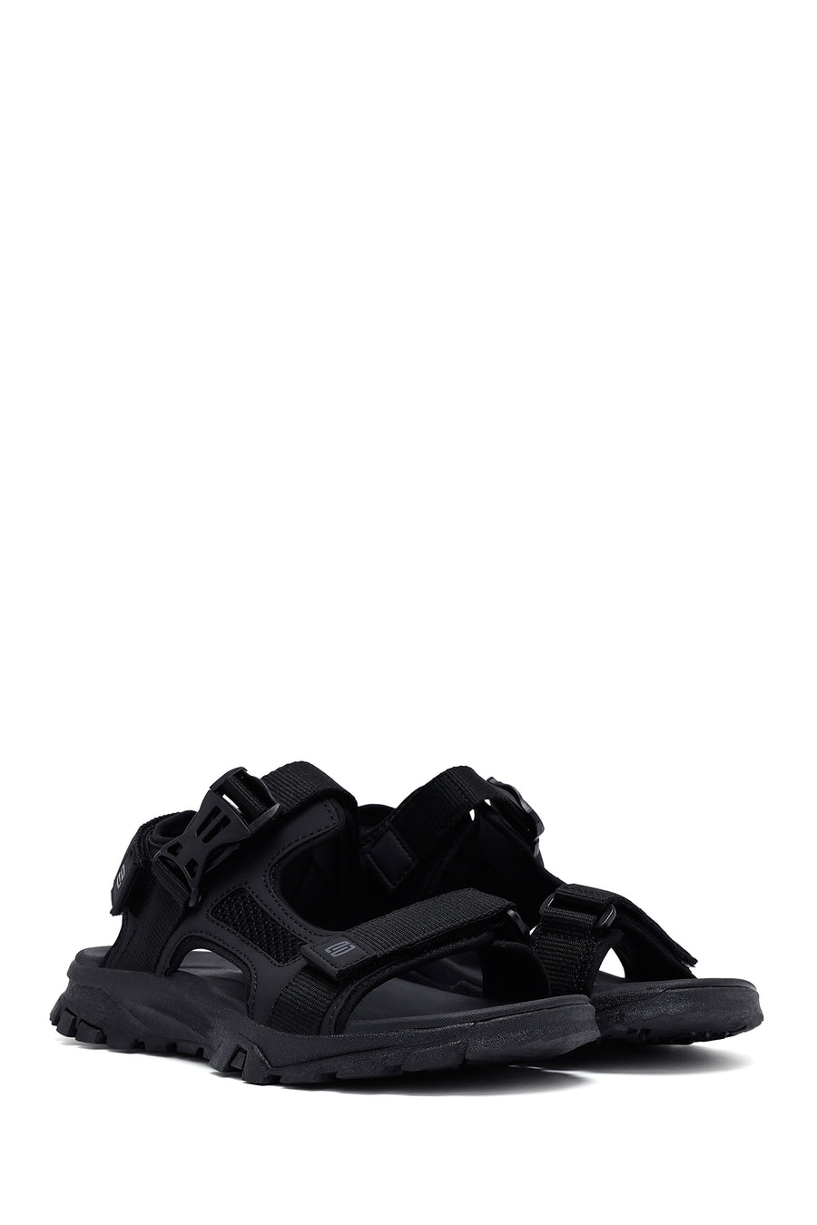 Men's Black Fabric Sandals