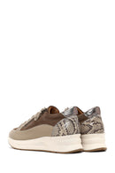 Women's Mink Lace-Up Thick-Soled Leather Sneaker | Derimod