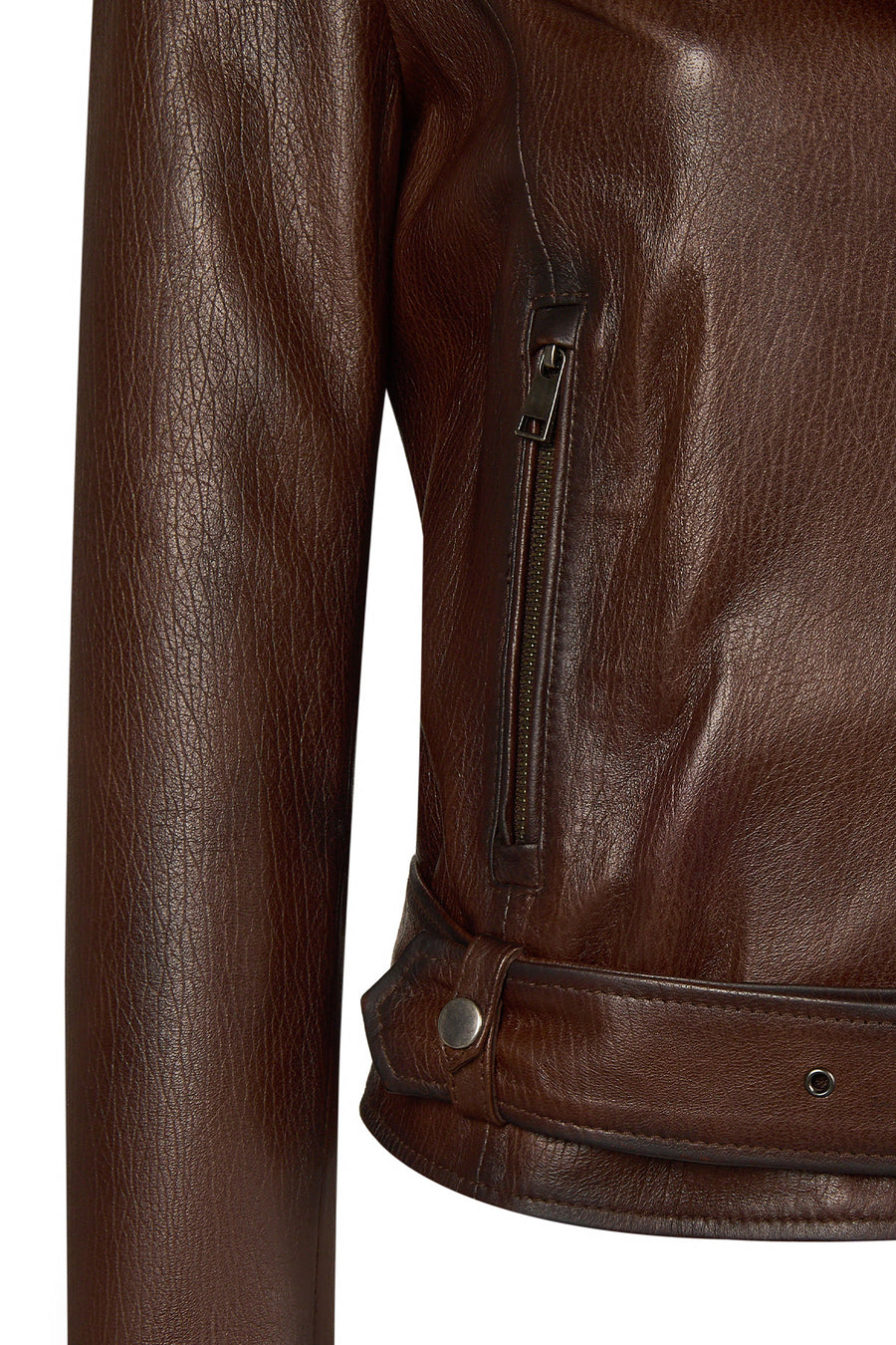 Melody Woman Brown Short Leather Jacket