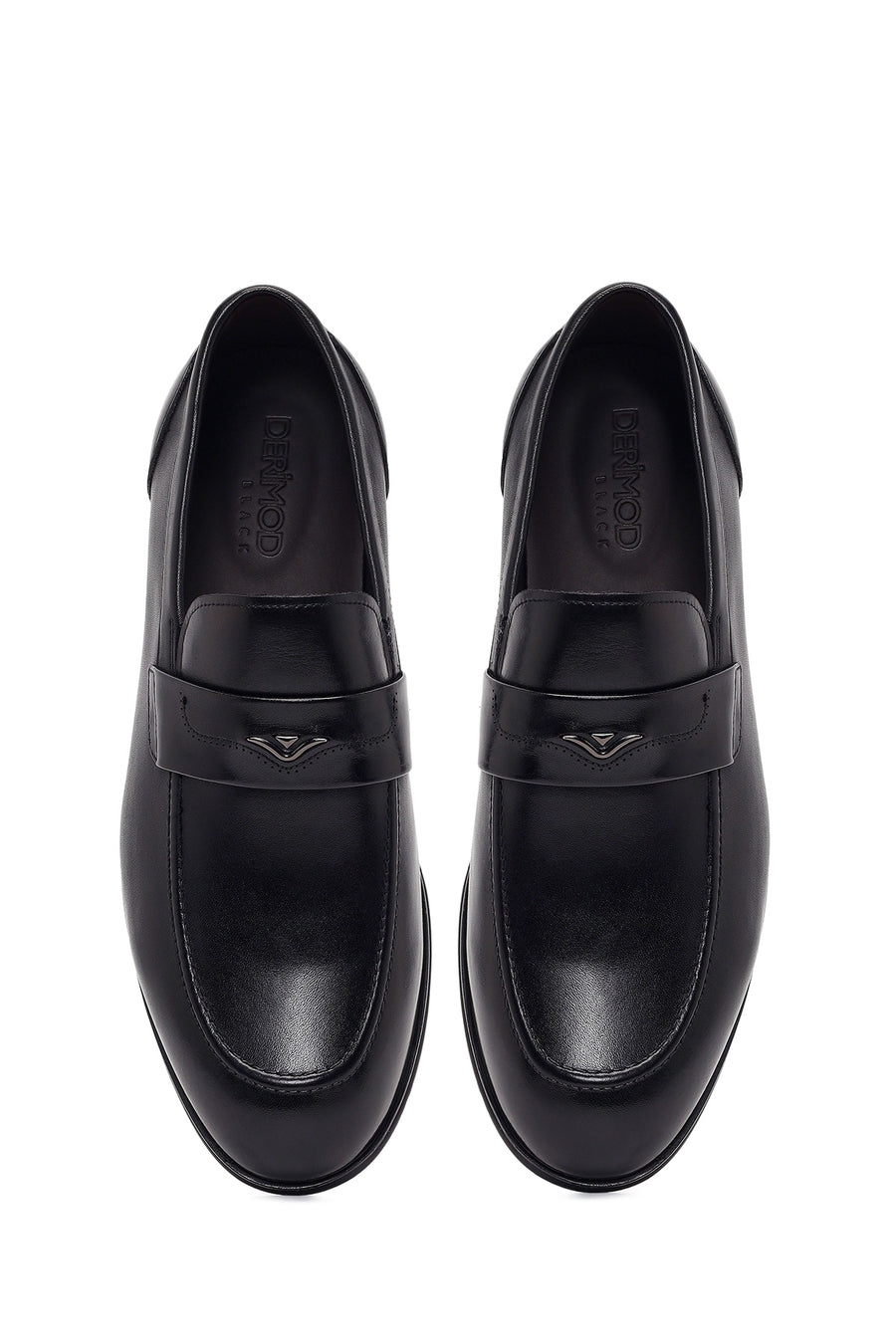 Derimod Black Male Black Leather Classic Loafer