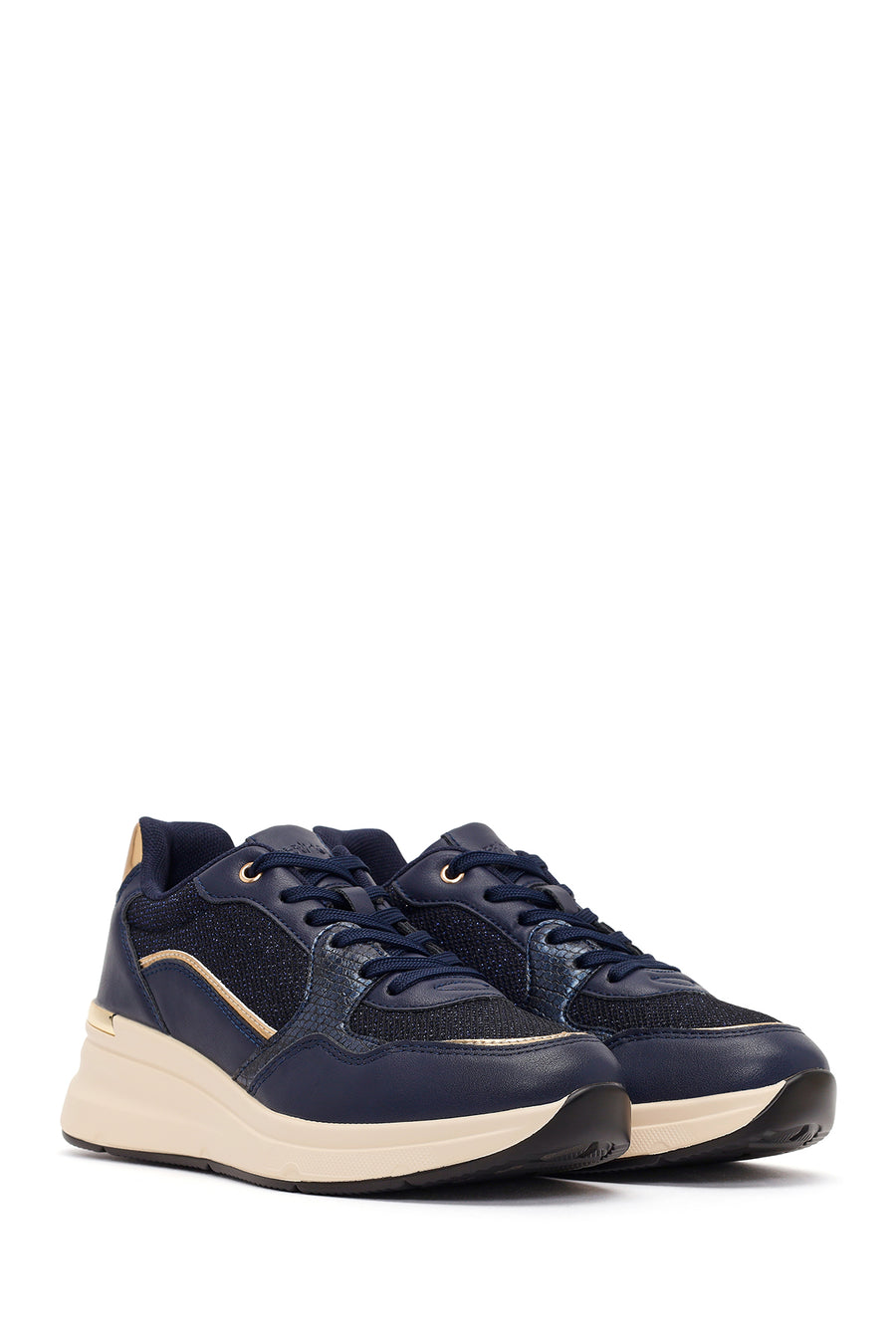 Women's Navy Blue Thick Soled Sneaker