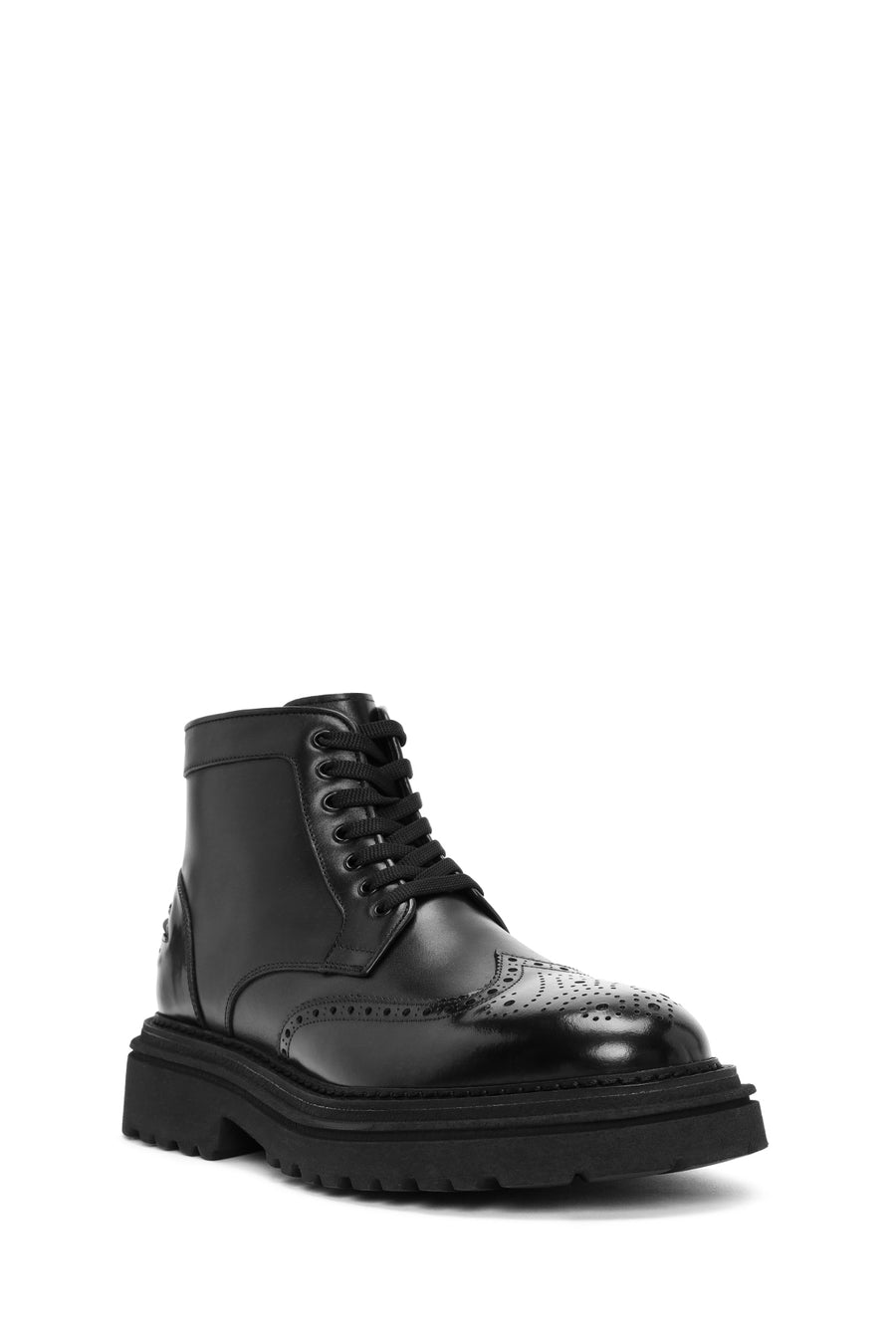 Men's Black Zippered Leather Casual Boots