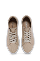 Women's Beige Leather Sneaker | Derimod