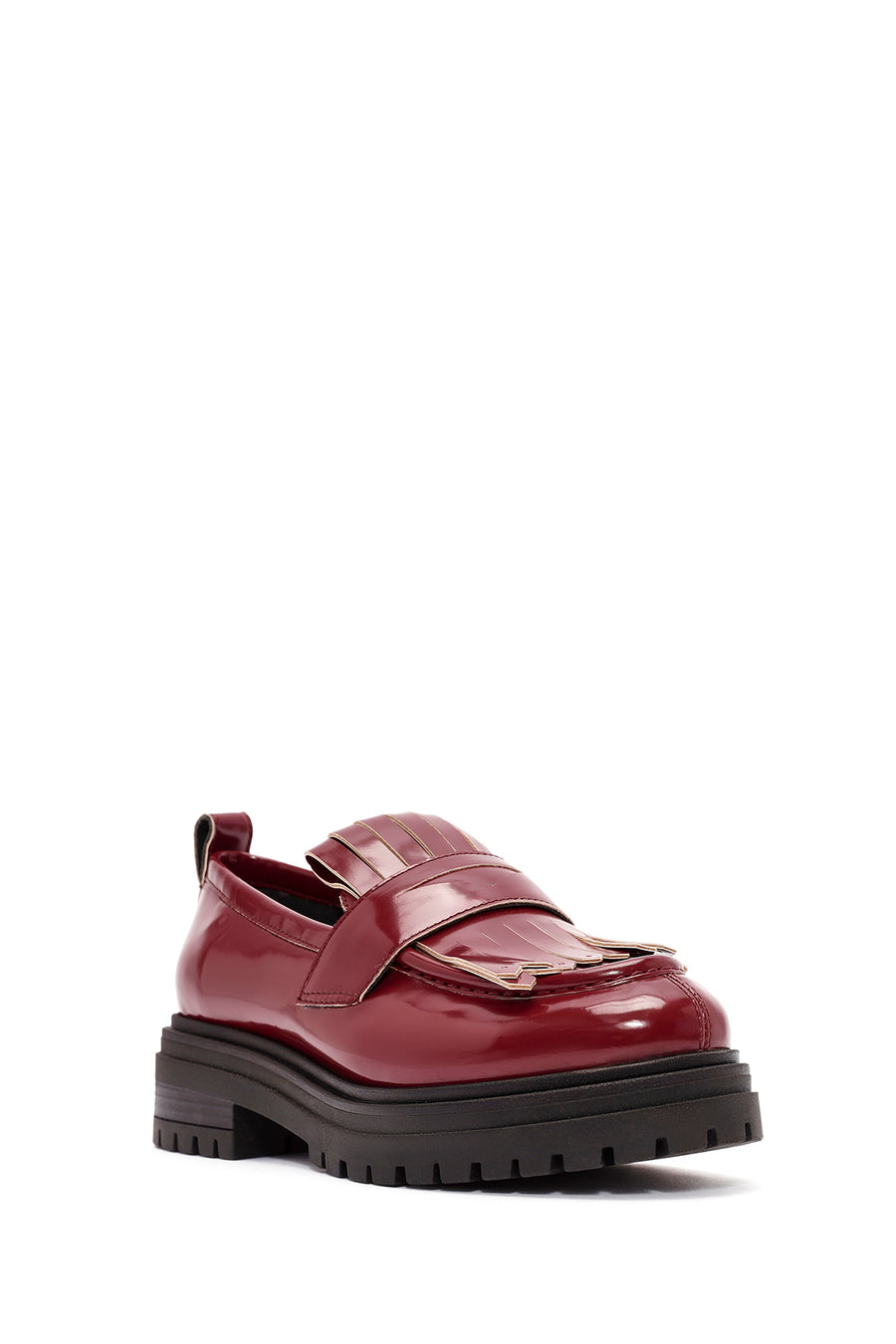 ACBC x Derimod Kadın Bordo Kalın Tabanlı Maskülen Loafer